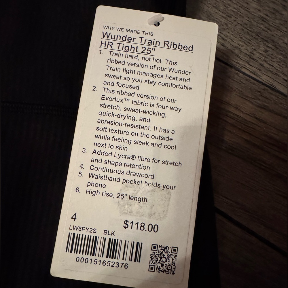 lululemon athletica Wunder Train Ribbed HR Tight 25" Black